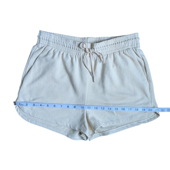H&M Light Beige Sweatshorts with Adjustable Waist Tie Women Medium - Picture 5 of 8